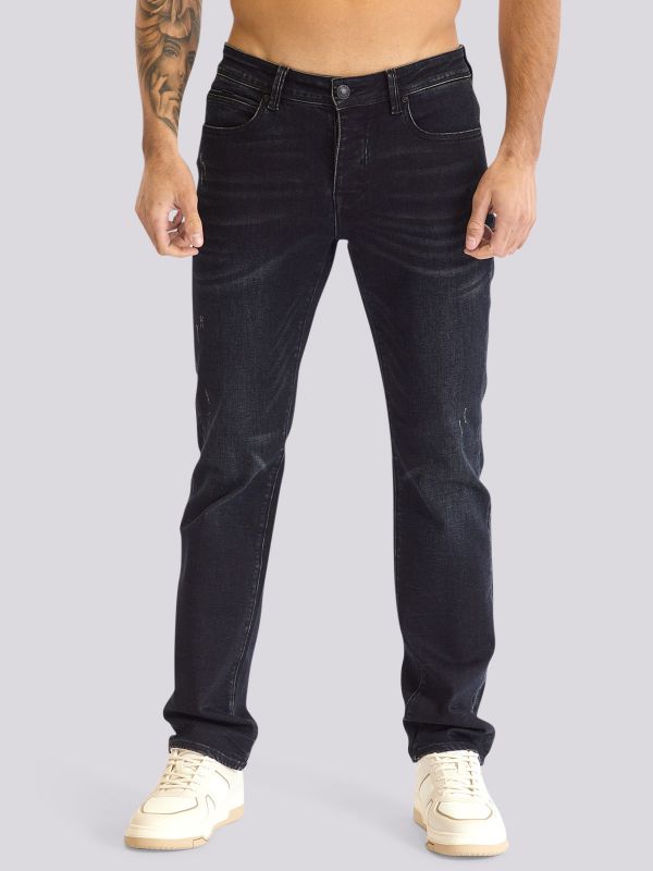 מכנסי ג?ינס DEEP ROOK בגזרה רגילה ושטיפה כהה עמוקה לגברים