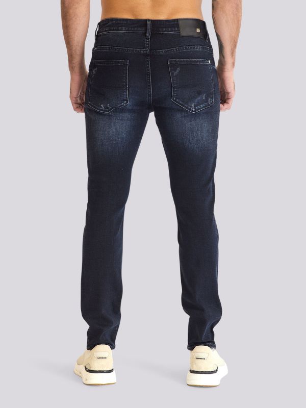 מכנסי ג?ינס BLK MARTIN בגזרה ישרה בצבע שחור קלאסי לגברים