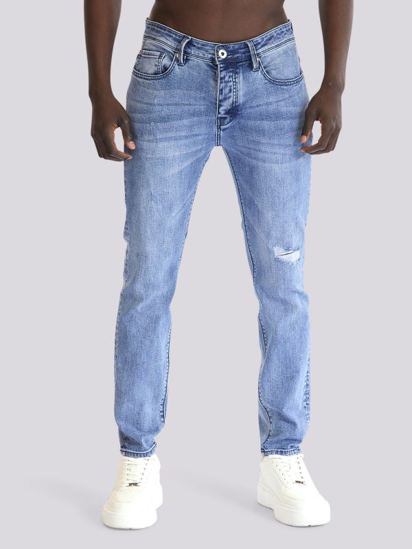 מכנסי ג?ינס BLUE MARTIN בגוון כחול קלאסי לגברים