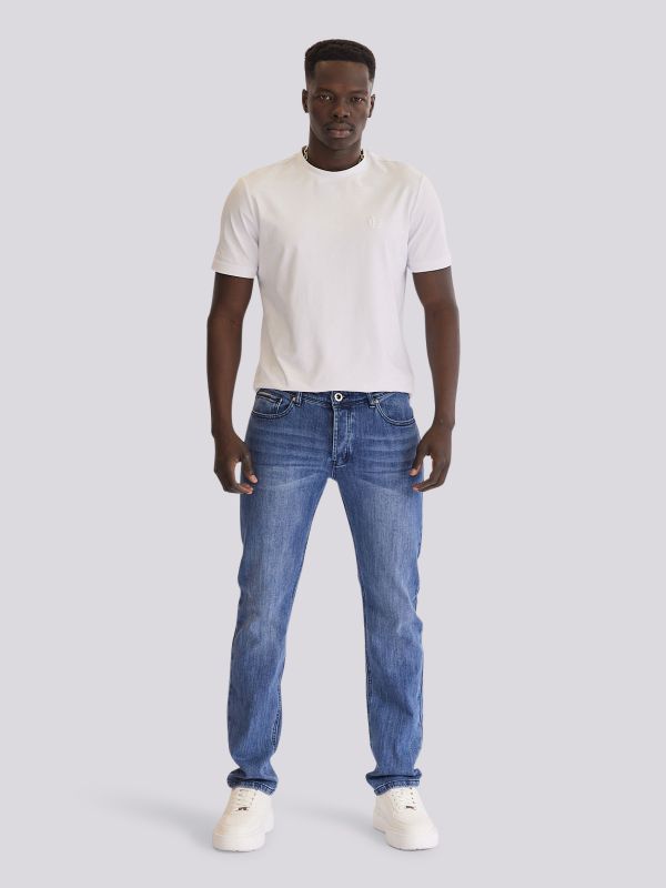 מכנסי ג?ינס MID ROOK בגזרה רגילה ובגוון ביניים לגברים