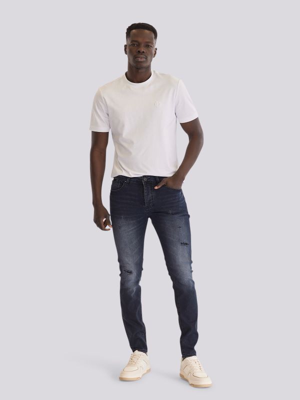 מכנסי ג?ינס SLIM MARTIN בגזרה צרה ומחטבת לגברים