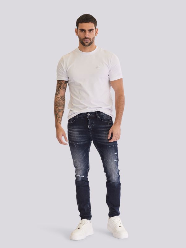 מכנסי ג?ינס SLIM MARTIN בגזרה צרה ומחטבת לגברים