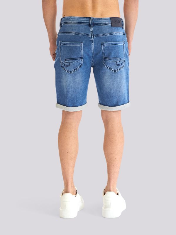 מכנסי ג?ינס קצרים בגוון אפור פחם למראה אורבני לגברים