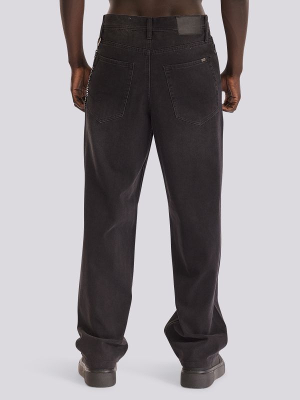 מכנסי ג?ינס WIDE FASHION בגזרה רחבה ומשוחררת לגברים