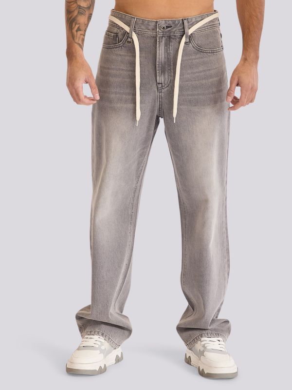 מכנסי ג?ינס WIDE FASHION במראה דנים רחב ושטוף לגברים