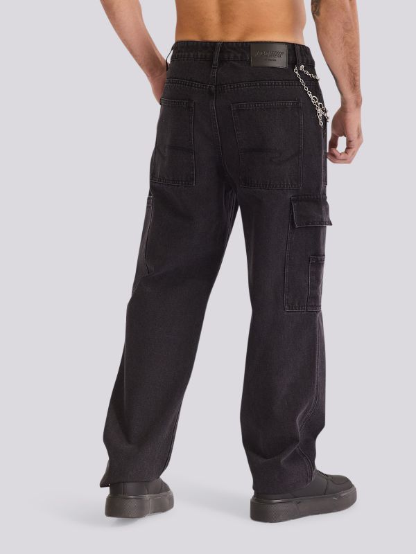 מכנסי ג?ינס WIDE FASHION בגוון כחול קלאסי וגזרה רחבה לגברים