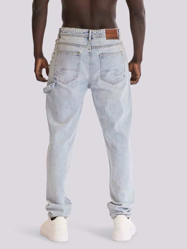 מכנסי ג?ינס WIDE FASHION בסטייל משוחרר וגוון כהה לגברים