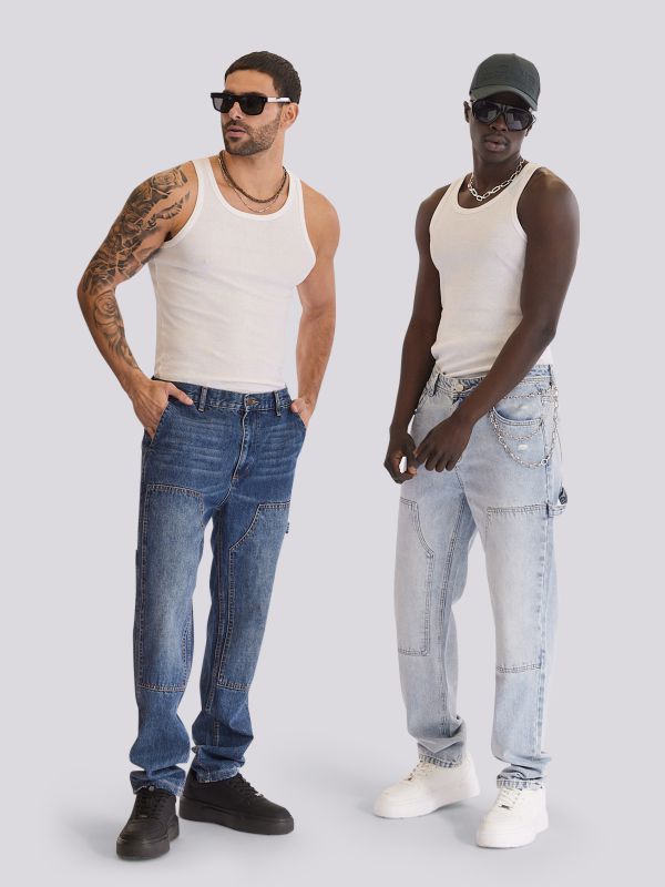 מכנסי ג?ינס CARPENTER FASHION בסגנון עבודה אופנתי לגברים