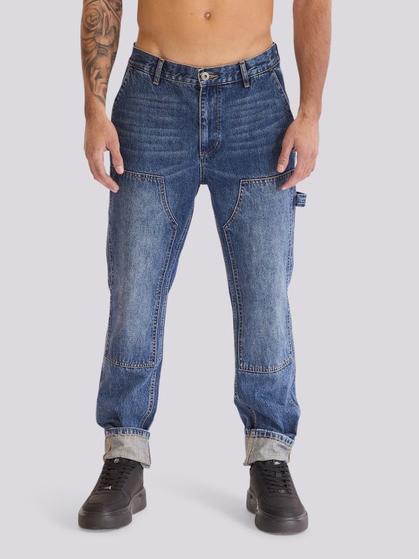 מכנסי ג?ינס CARPENTER FASHION בסגנון עבודה אופנתי לגברים