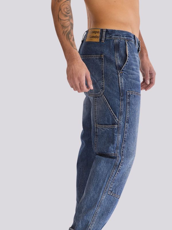 מכנסי ג?ינס CARPENTER FASHION בסגנון עבודה אופנתי לגברים