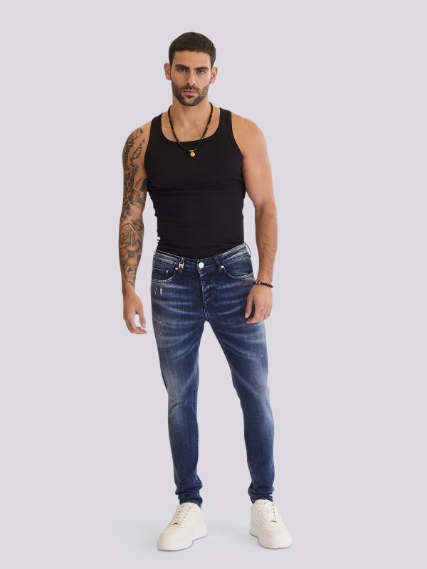 מכנסי ג?ינס SLIM MARTIN בגזרה צרה ומחטבת לגברים