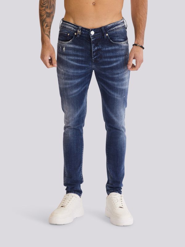 מכנסי ג?ינס SLIM MARTIN בגזרה צרה ומחטבת לגברים