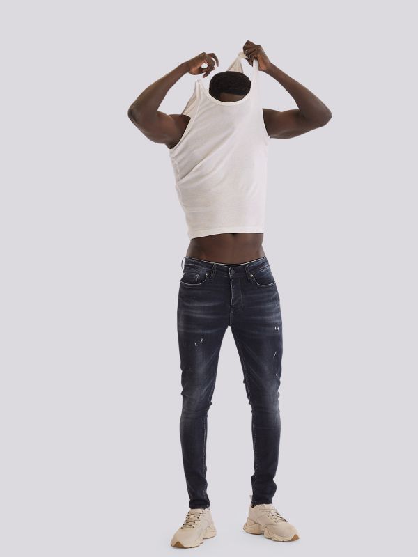 מכנסי ג?ינס SLIM MARTIN במראה דנים שטוף וצר לגברים