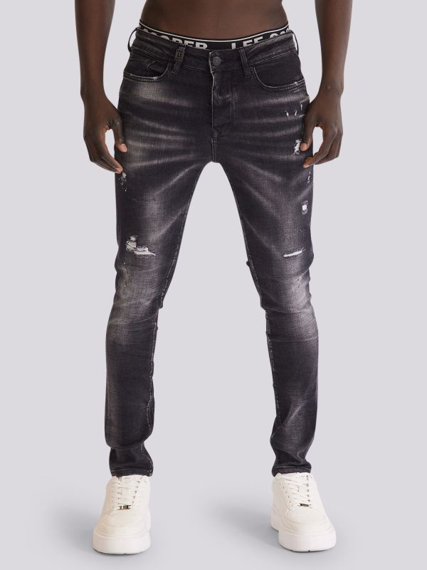 מכנסי ג?ינס SLIM MARTIN בגזרה צרה ומחטבת לגברים