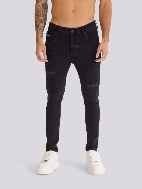 מכנסי ג?ינס BLK COLIN בגזרה מודרנית ובגוון שחור לגברים