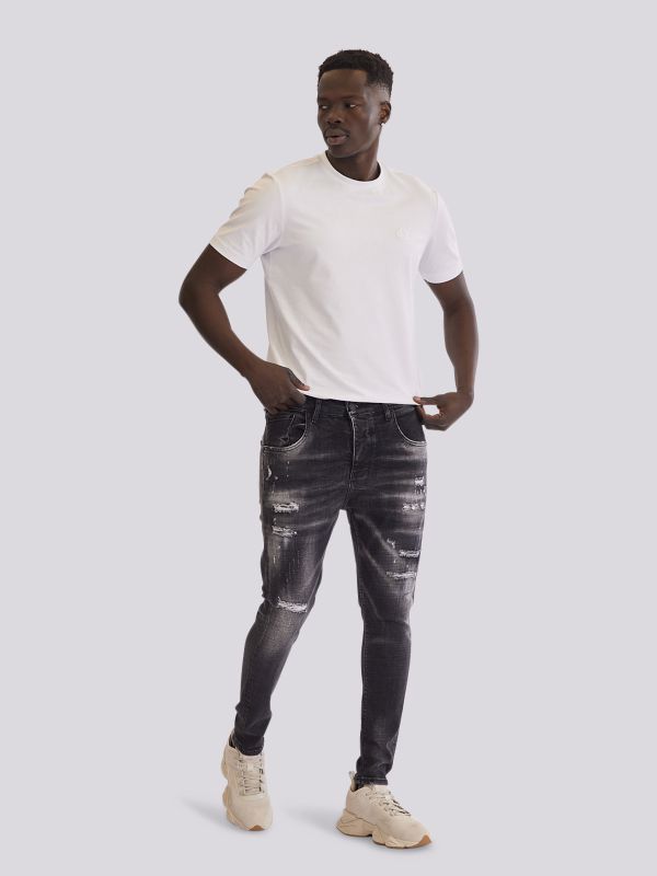 מכנסי ג?ינס BLK COLIN בסטייל שחור שטוף לגברים