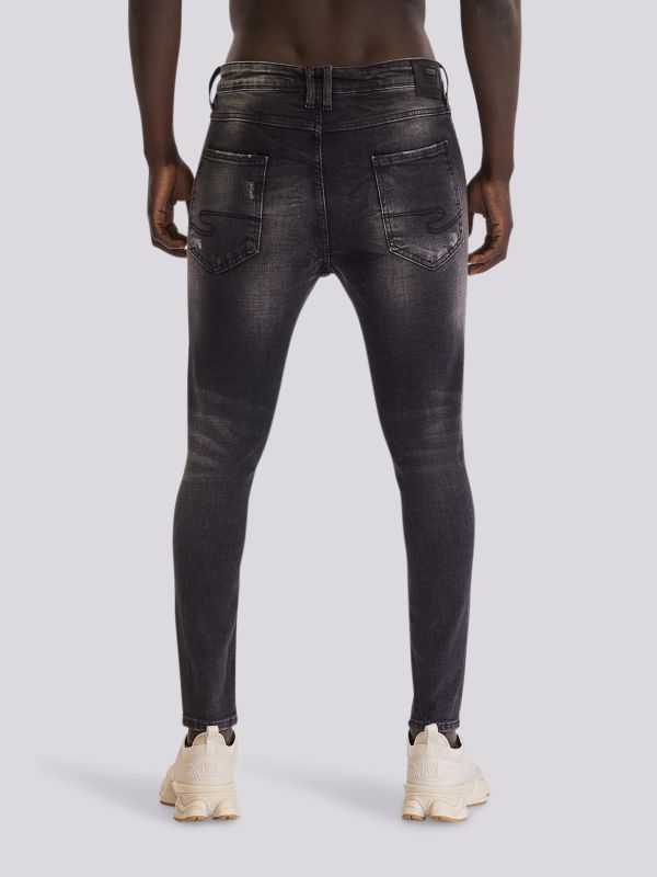 מכנסי ג?ינס BLK COLIN בסטייל שחור שטוף לגברים