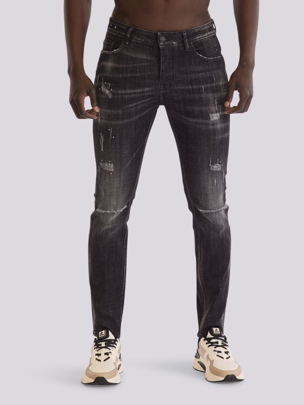 מכנסי ג?ינס SLIM MARTIN בגזרה צרה ומחטבת לגברים