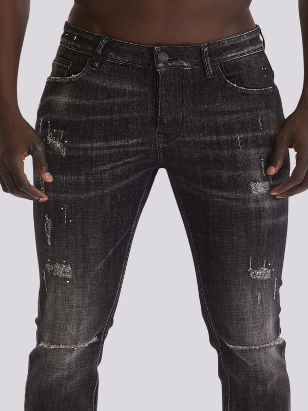 מכנסי ג?ינס SLIM MARTIN בגזרה צרה ומחטבת לגברים