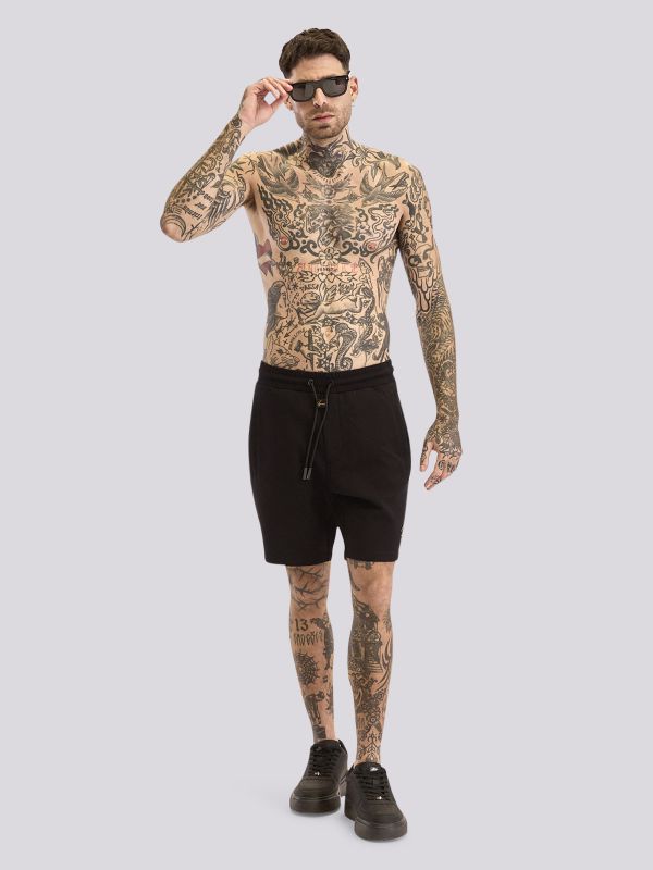 מכנסי ברמודה אינטרלוק בהדפס לגברים