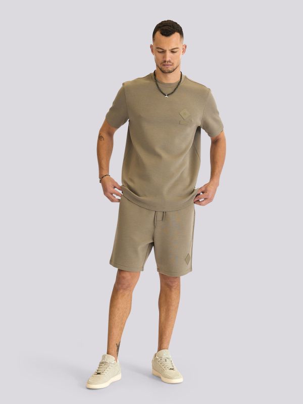 מכנסי ברמודה אינטרלוק בהדפס לגברים