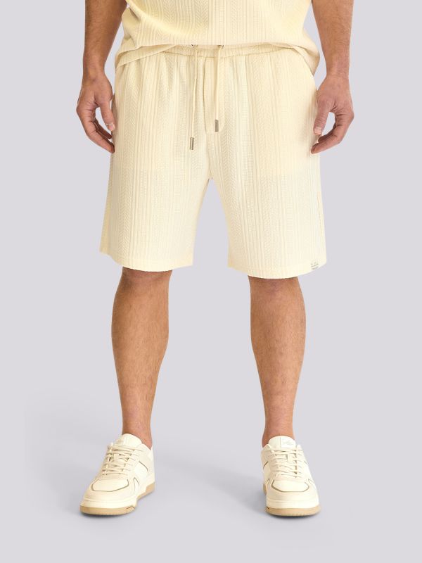 מכנסי ברמודה מבד סרוג לגברים