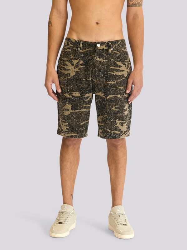 מכנסי ברמודה בהדפס צבאי לגברים