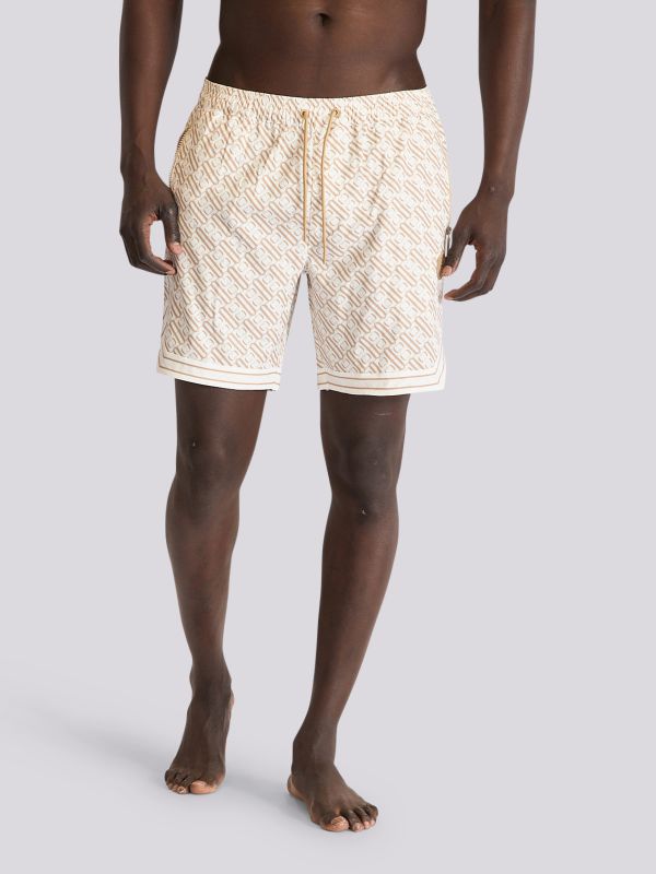 מכנסי ברמודה בהדפס לוגו