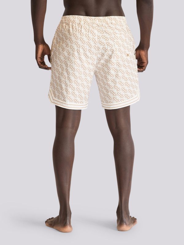 מכנסי ברמודה בהדפס לוגו