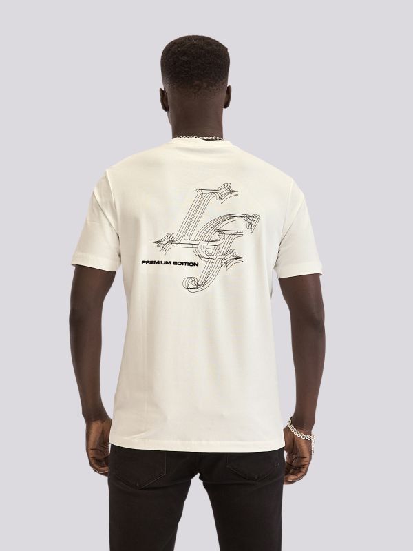 טי שירט עם הדפס דו צדדי לגברים