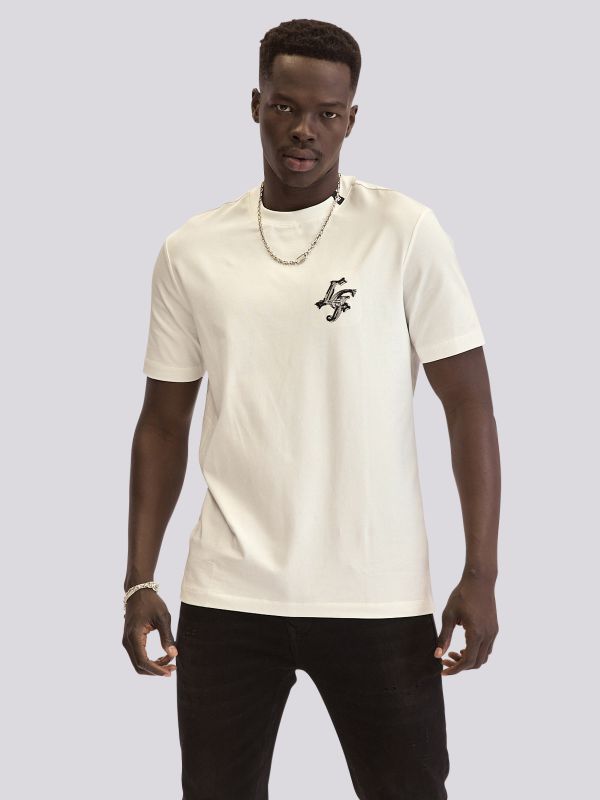 טי שירט עם הדפס דו צדדי לגברים