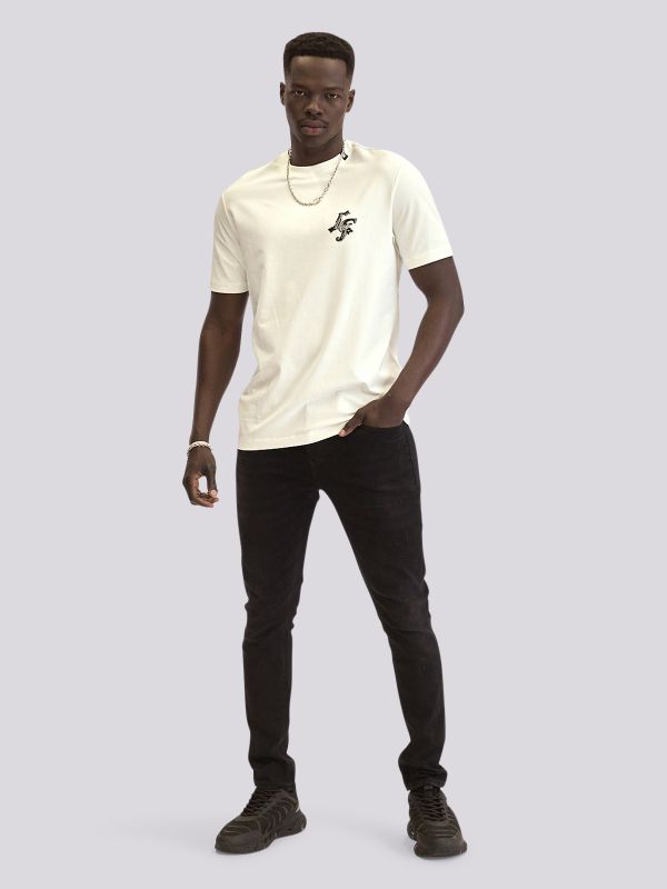 טי שירט עם הדפס דו צדדי לגברים