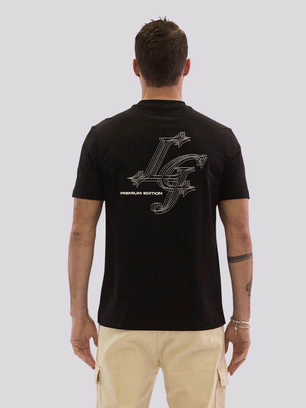 טי שירט עם הדפס דו צדדי לגברים