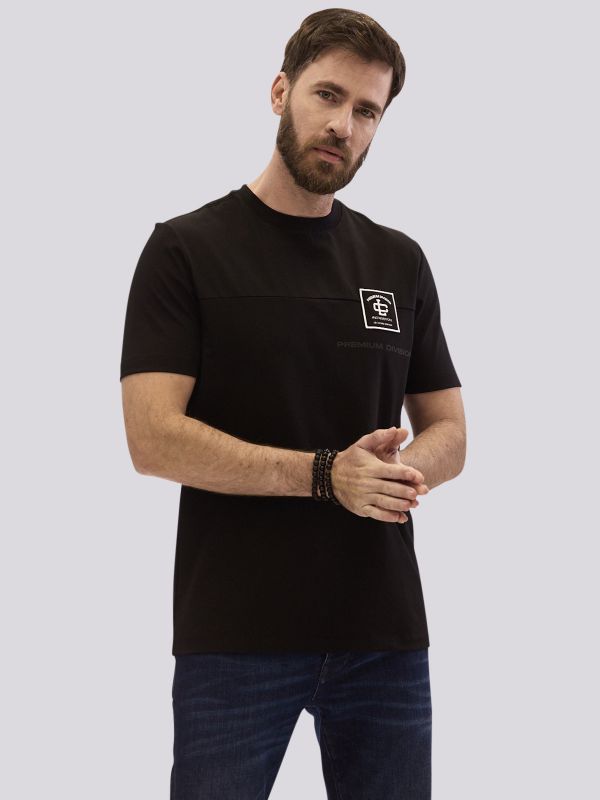 חולצת טי-שרט אוברסייז עם הדפס גרפי מודרני לגברים