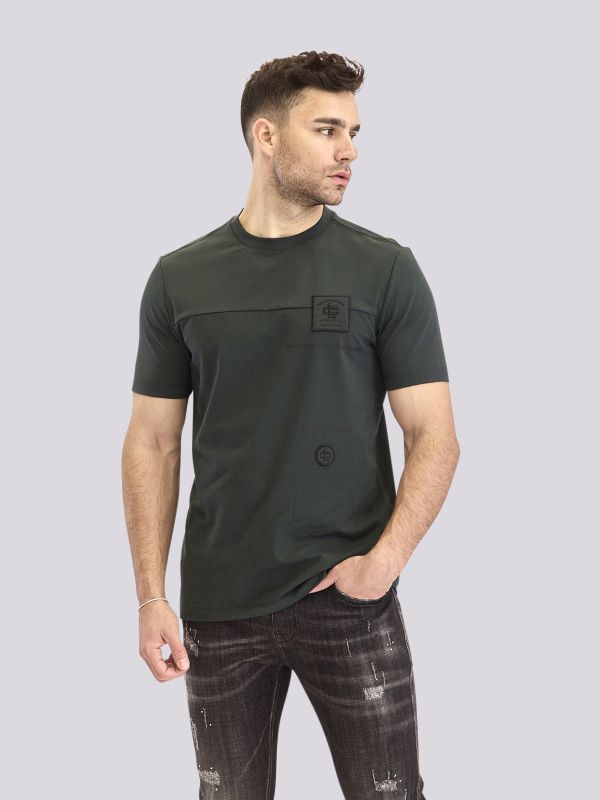 חולצת טי-שרט אוברסייז עם הדפס גרפי מודרני לגברים