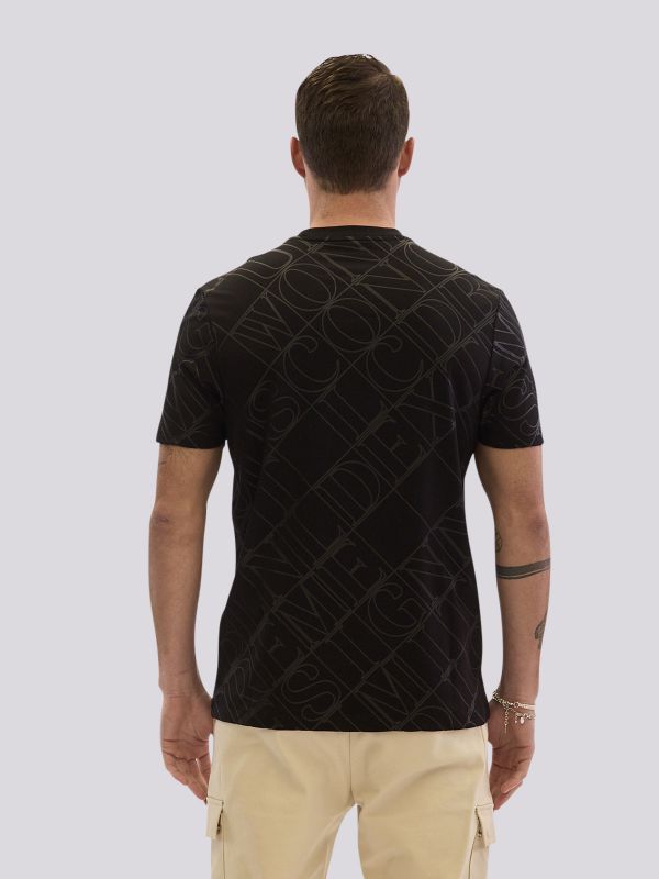 חולצת טי-שרט בגזרה ישרה עם לוגו רקום לגברים