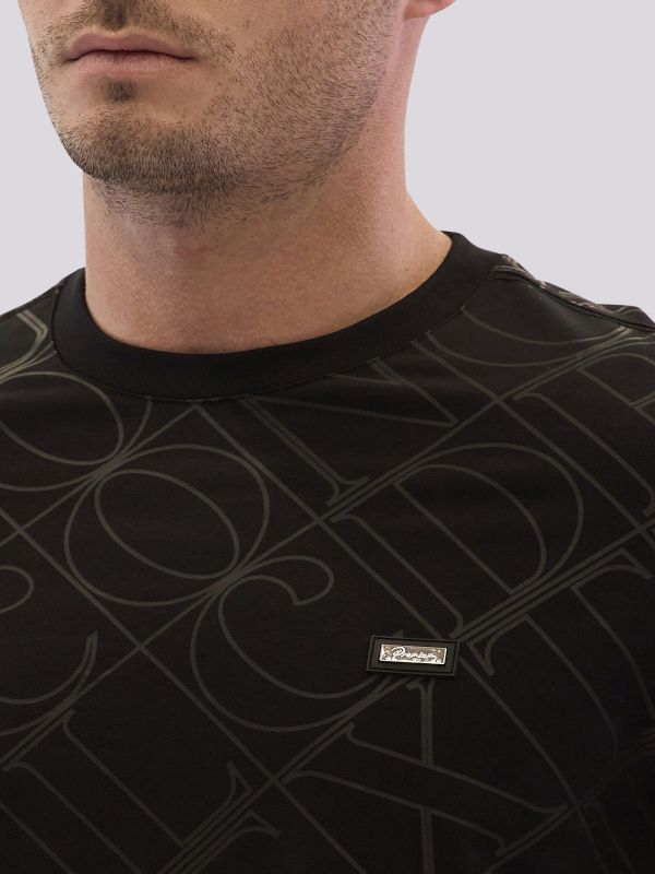 חולצת טי-שרט בגזרה ישרה עם לוגו רקום לגברים