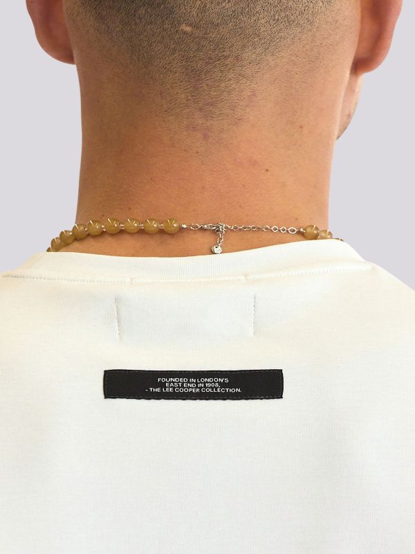 חולצת טי-שרט אוברסייז עם הדפסי טקסט ותמונה לגברים