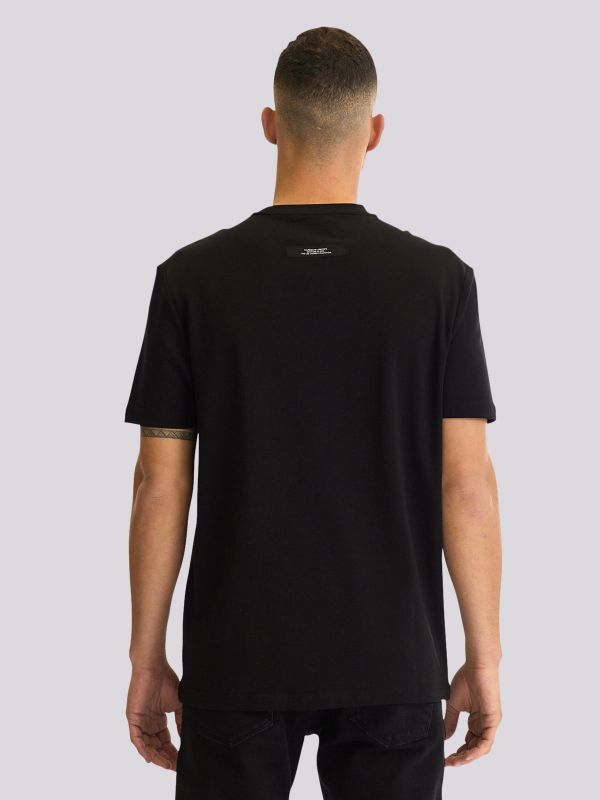 חולצת טי-שרט אוברסייז עם הדפסי טקסט ותמונה לגברים