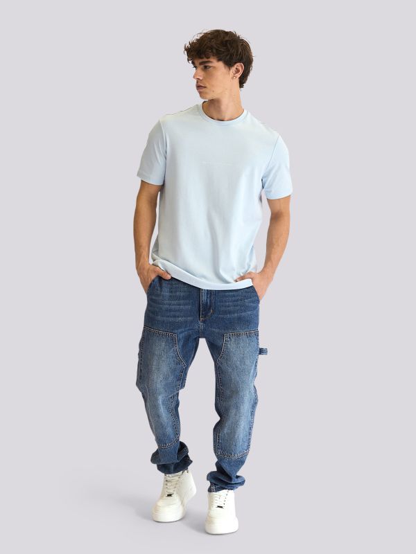 חולצת טי-שרט עם הדפס לוגו גרפי לגברים