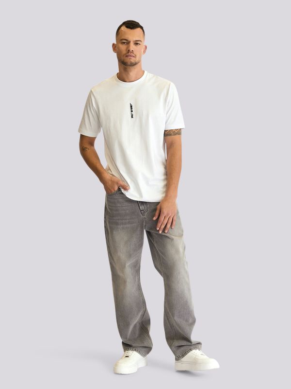 חולצת טי-שרט אוברסייז עם הדפס גדול בחזית לגברים