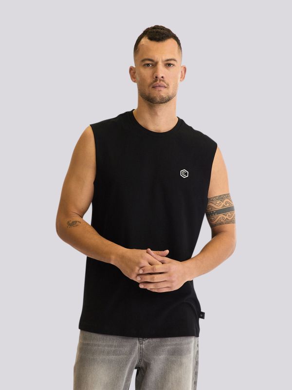 חולצת טי-שרט ללא שרוולים עם לוגו