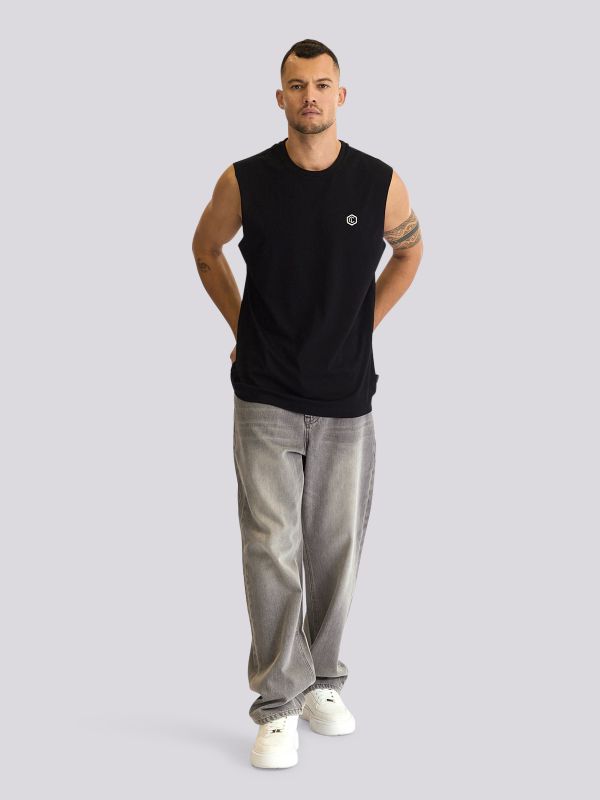 חולצת טי-שרט ללא שרוולים עם לוגו