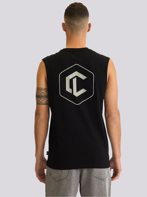 חולצת טי-שרט ללא שרוולים עם לוגו