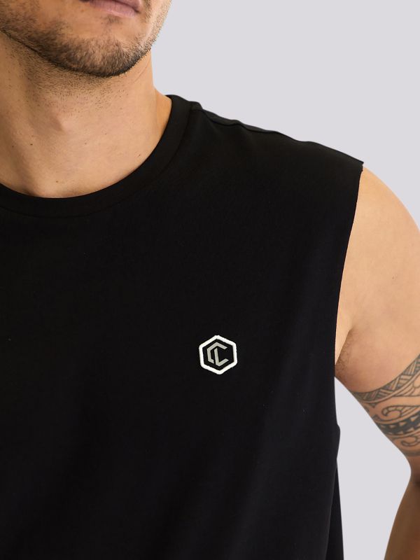 חולצת טי-שרט ללא שרוולים עם לוגו