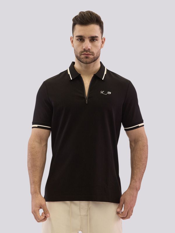 חולצת פולו עם צווארון רוכסן לגברים