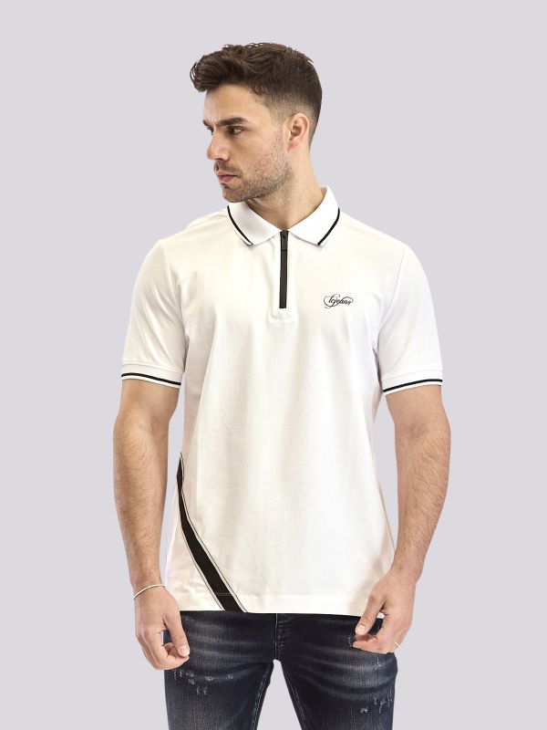 חולצת פולו אופנתית עם סגירת רוכסן לגברים