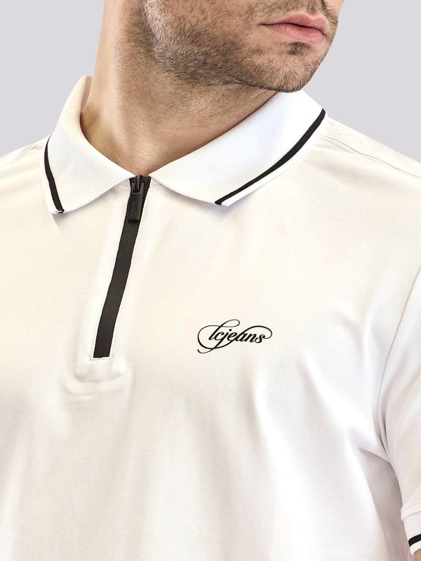 חולצת פולו אופנתית עם סגירת רוכסן לגברים