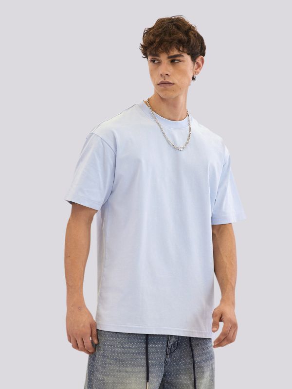 חולצת טי-שרט אוברסייז עם הדפס גרפי לגברים