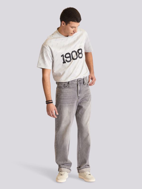 חולצת טישירט בהדפס ספורטיבי